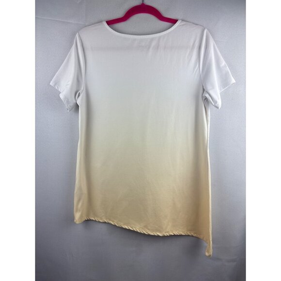 Elizabeth & Clarke Womens White Gradient Short Sleeve T-Shirt S - Picture 5 of 5